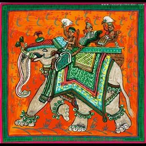 Authentic Hermès Beloved India silk scarf 90 cm